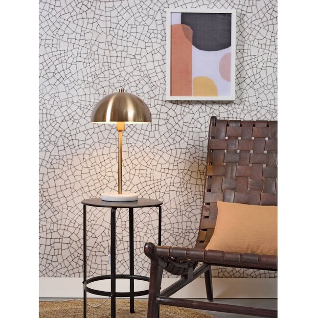 Good&Mojo Tafellamp ijzer/marmer Toulouse h.45cm kap Ø25 goud
