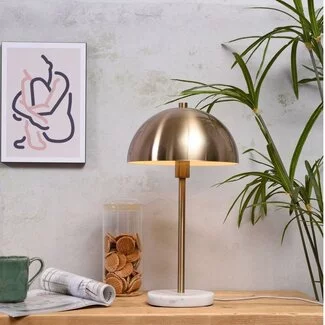 Good&Mojo Tafellamp ijzer/marmer Toulouse h.45cm kap Ø25 goud