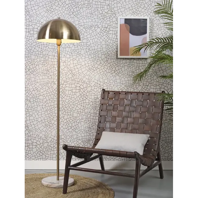 it's about RoMi Vloerlamp ijzer/marmer Toulouse kap Ø40 goud
