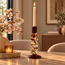 Light en Living Kandelaar Ø11,5x27,5 cm ESTIVA glas amber+donker bruin
