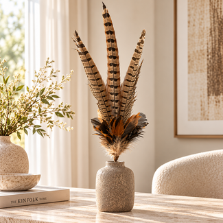 Light en Living Ornament Ø15x60 cm PHEASENT donker  bruin