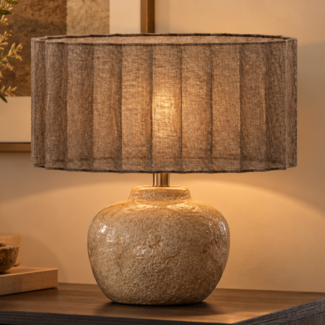 Light en Living Kap ovaal recht smal 45-21-22 cm DISLI  linnen bruin