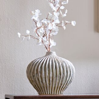 Light en Living Vaas deco 35x21x30 cm LORITO keramiek olijfgroen