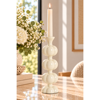Light en Living Kandelaar Ø10x35 cm CALDAS glans crème