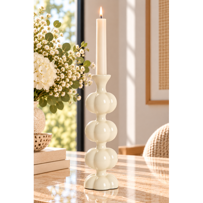 Light en Living Kandelaar Ø10x35 cm CALDAS glans crème