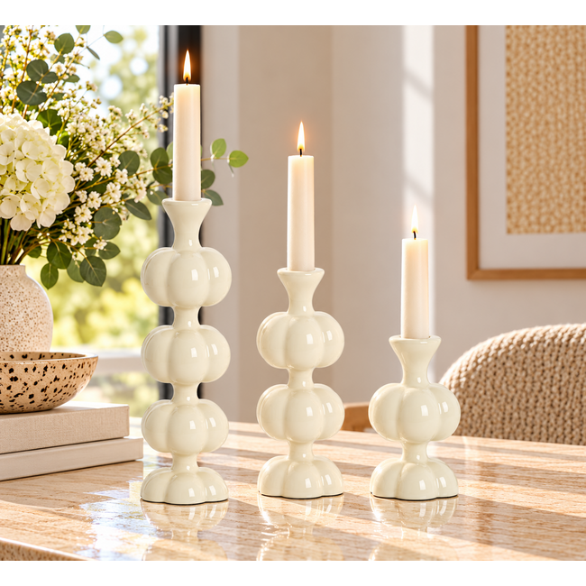 Light en Living Kandelaar Ø10x26 cm CALDAS glans crème