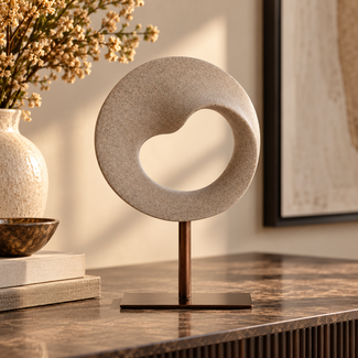 Light en Living Ornament op voet 20x10x30 cm TUZLA taupe+donker brons