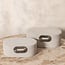 PTMD Opbergbox Hazael Beige suede set van 2 met ovale hendel