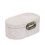 PTMD Opbergbox Hazael Beige suede set van 2 met ovale hendel