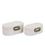PTMD Opbergbox Hazael Beige suede set van 2 met ovale hendel