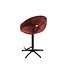 WoonStijl Barstoel Cupa Delviro bordeaux rood - Frame bruin in hoogte verstelbaar