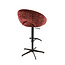 WoonStijl Barstoel Cupa Delviro bordeaux rood - Frame bruin in hoogte verstelbaar