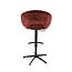 WoonStijl Barstoel Cupa Delviro bordeaux rood - Frame bruin in hoogte verstelbaar