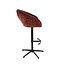 WoonStijl Barstoel Cupa Delviro bordeaux rood - Frame bruin in hoogte verstelbaar