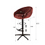 WoonStijl Barstoel Cupa Delviro bordeaux rood - Frame bruin in hoogte verstelbaar