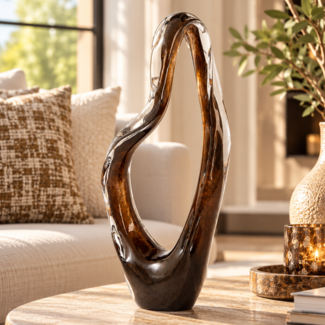 Light en Living Ornament 21x12x50 cm ORGEZA glas donker bruin