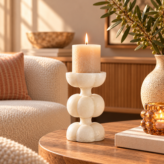 Light en Living Kaarsenhouder Ø13x24,5 cm ASTORIA beige