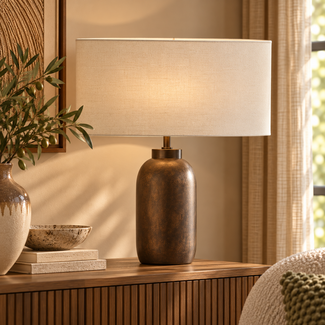 Light en Living Lampenkap ovaal recht smal 58-24-32 cm LIVIGNO eiwit