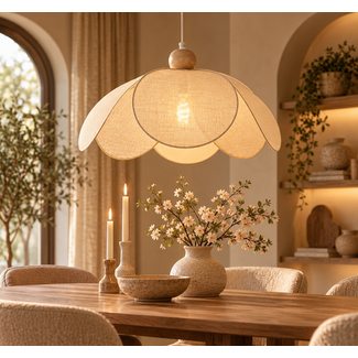 Light en Living Hanglamp Ø50x28 cm LAVRIRIA natural+hout