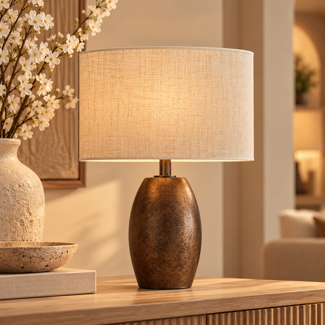 Light en Living Kap ovaal recht smal 45-21-32 cm SENDAI zand