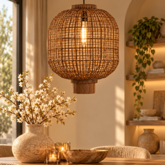 Light en Living Hanglamp Ø42x53,5 cm DORZAN rotan bruin