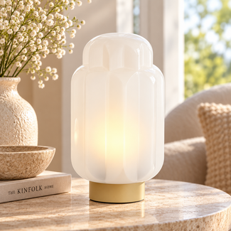 Light en Living Tafellamp LED Thisio melkglas L
