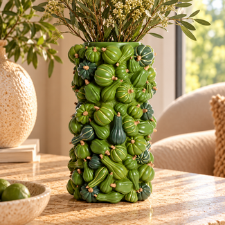 Light en Living Vaas deco Ø27,5x49 cm PUMPKIN groen