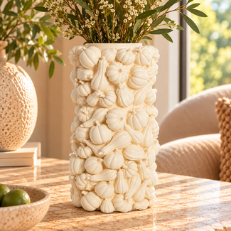 Light en Living Vaas deco Ø28x49 cm PUMPKIN crème