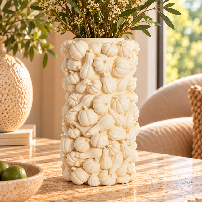 Light en Living Vaas deco Ø28x49 cm PUMPKIN crème