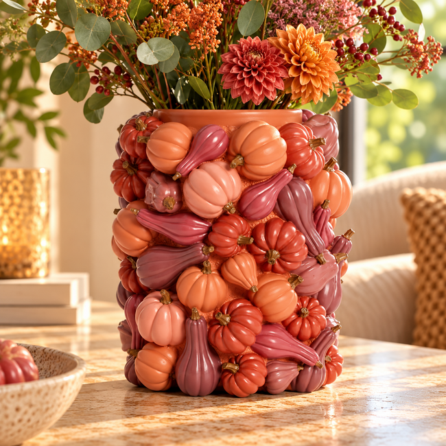 Light en Living Vaas deco Ø28x33 cm PUMPKIN rood