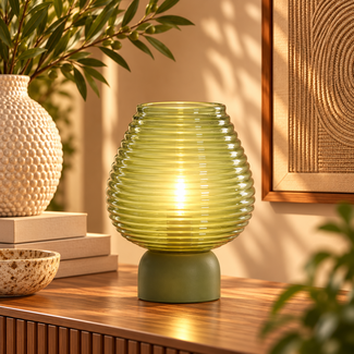 Light en Living Tafellamp LED Ø18x23 cm ALENNA glas groen
