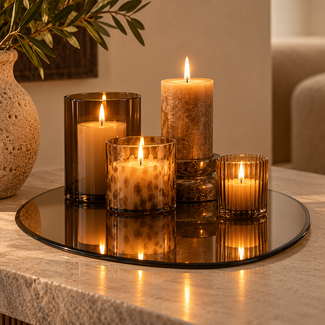 Light en Living Plateau 37x35x1 cm VIDU bruin glas