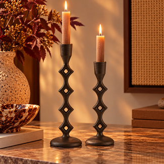 Light en Living Kandelaar Ø9x31,5 cm JERULA mat bruin-brons