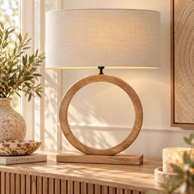 Light en Living Lampvoet 51x13x54 cm NUBIA hout mat naturel