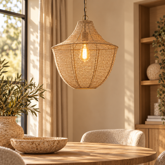 Light en Living Sharika hanglamp Ø40x44 cm - mat beige