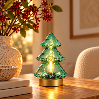 Light en Living Tafellamp LED Ø12x18.5 cm TREE groen-blauw+goud