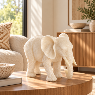 Light en Living Ornament 26x11x18 cm GAJAH olifant beige