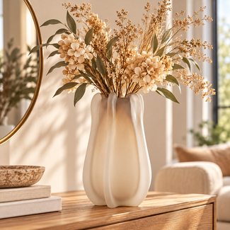 Light en Living Vaas Ø19x33 cm MURELA mat licht bruin