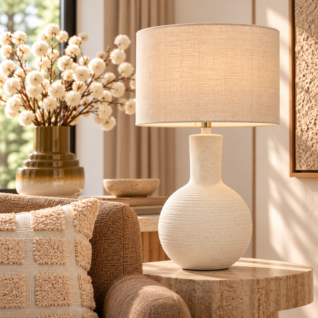 Light en Living Vaas deco  Ø22x33,5 cm CARIMA donkerbruin + zand