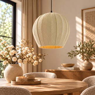 Light en Living Hanglamp Ø35X33 cm ZAGORI bouclé mintgroen