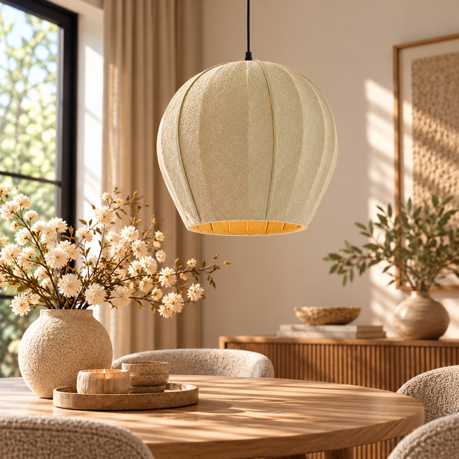 Light en Living Hanglamp Ø35X33 cm ZAGORI bouclé mintgroen