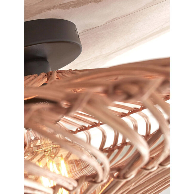 Good&Mojo Plafondlamp Zanzibar flat 40cm S, naturel
