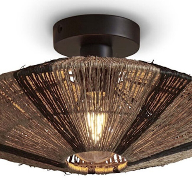 Good&Mojo Plafondlamp Iguazu S disc 40cm zwart naturel