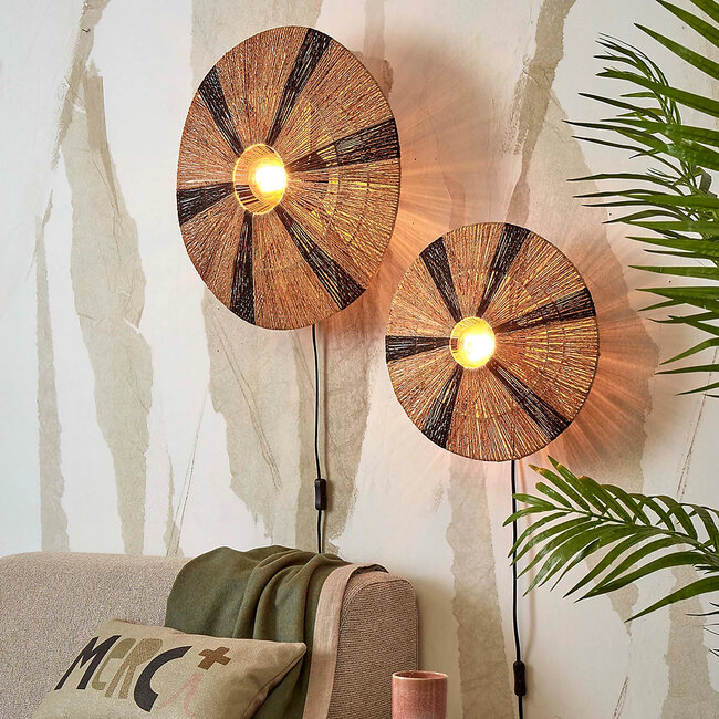 Good&Mojo Plafondlamp Iguazu S disc 40cm zwart naturel