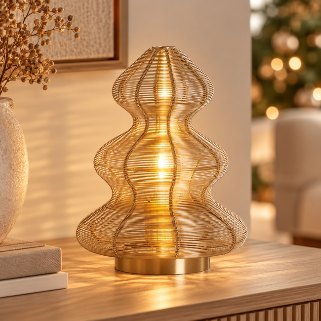 Light en Living Tafellamp CHRISTMAS TREE in de kleur brons - Ø21x27 cm