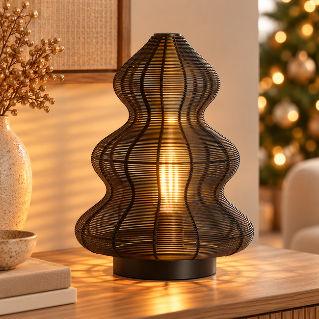 Light en Living Tafellamp Ø25x34 cm CHRISTMAS TREE zwart - Light & Living