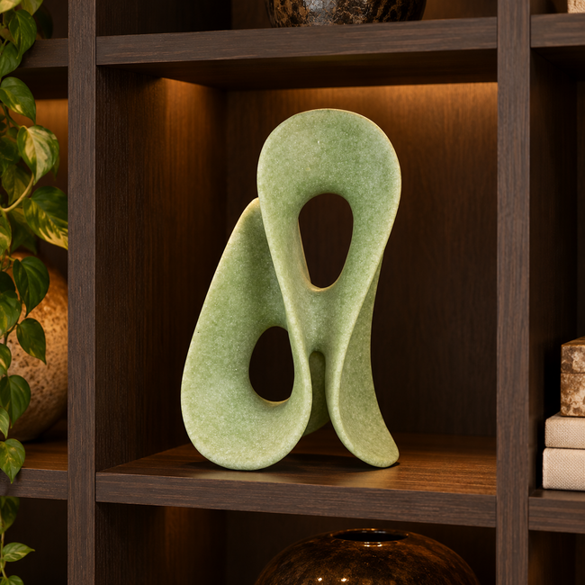 Light en Living Ornament op voet 20,5x19x39 cm ZAZINA groen