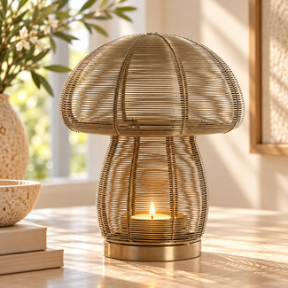 Light en Living Theelicht MUSHROOM Goud Ø20x24 cm
