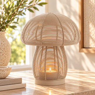 Light en Living Theelicht MUSHROOM mat beige Ø20x24 cm