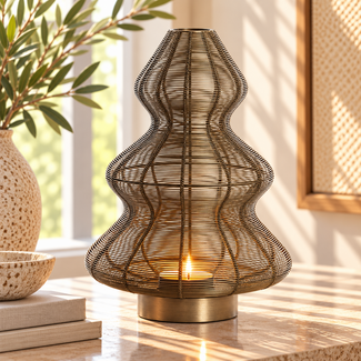 Light en Living Windlicht CHRISTMAS TREE Antiek Brons